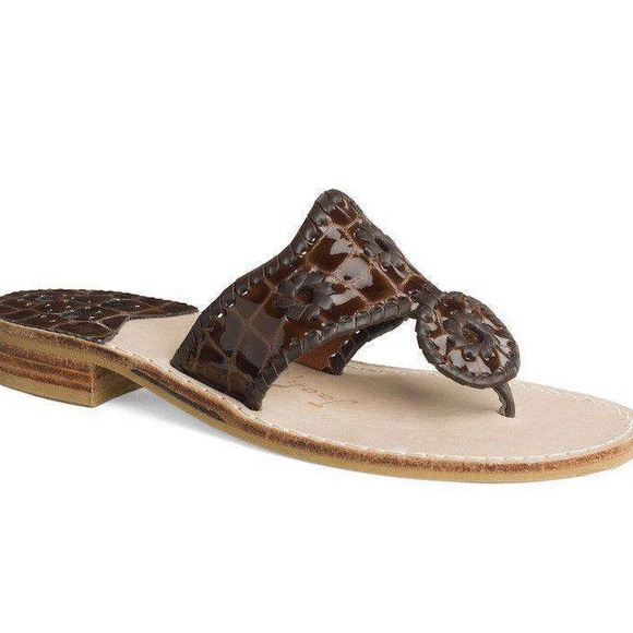 Jack Rogers Shoes - CLOSET CLEANOUT 👋 Newport Croc Jack Sandal in Patent Brown by Jack Rogers